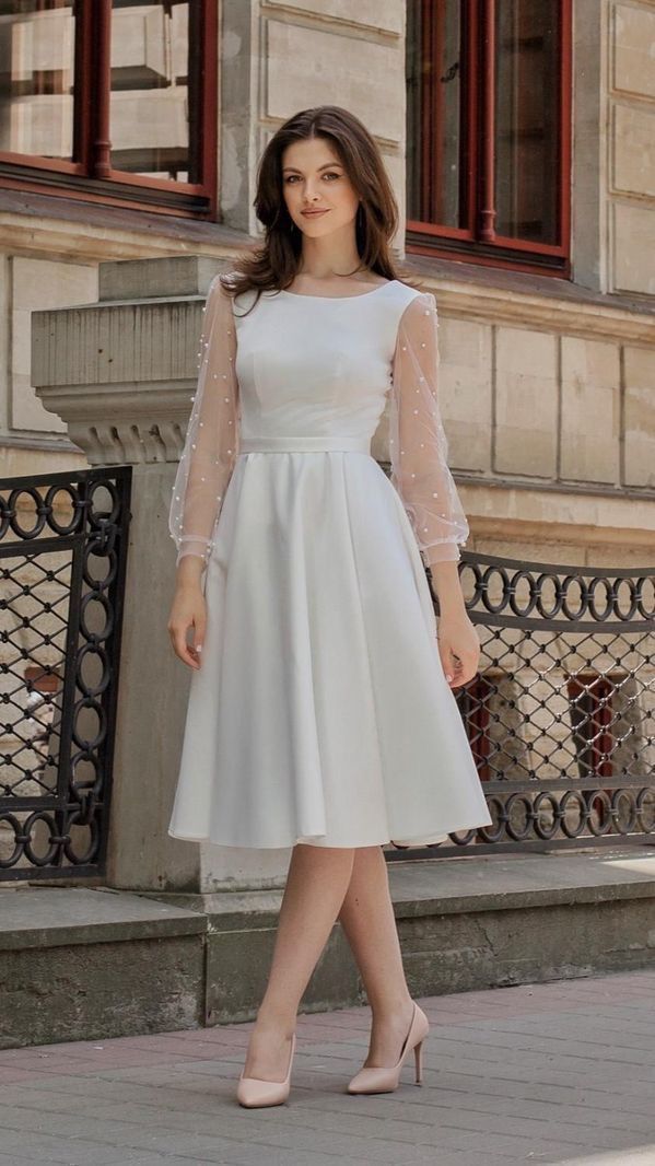 Elegant Pearl Midi Frock